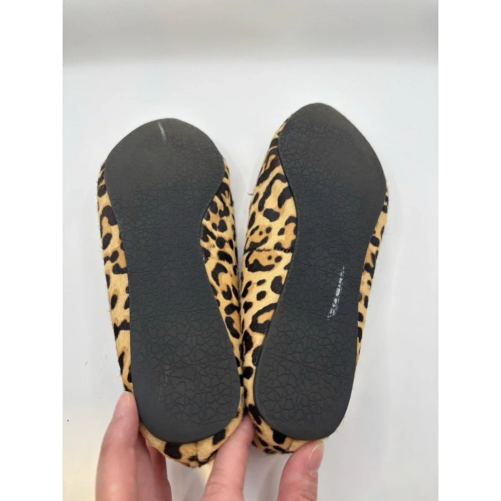 Steve Madden Feather-L Calf Hair Loafers Leopard Print Pointed Toe Sz 6.5‎